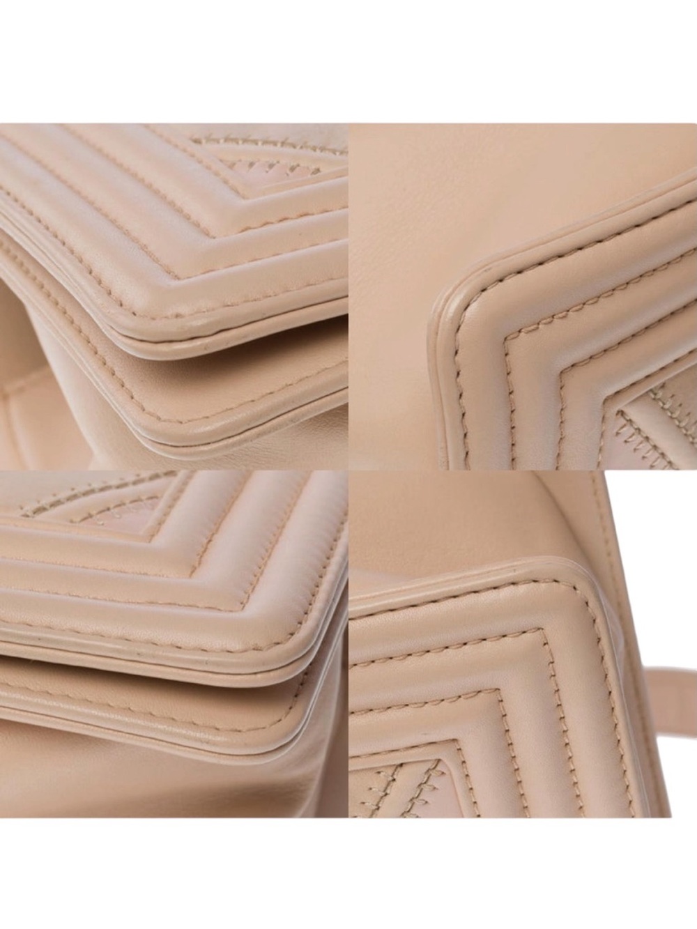 Chanel Limited Edition Beige Caviar Suede Calfskin Chevron Medium Boy Handbag - Picture 7 of 9